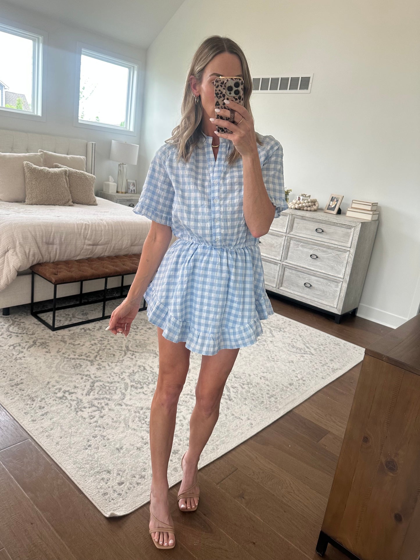 Blue Gingham Romper