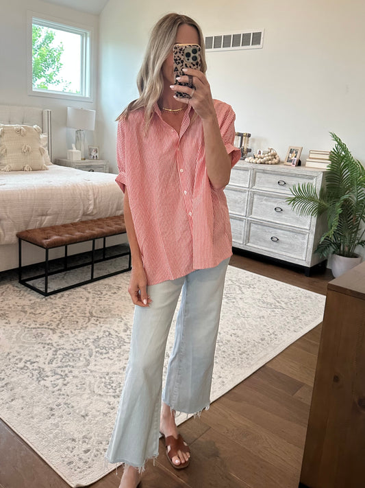 Pin Stripe Top- Red