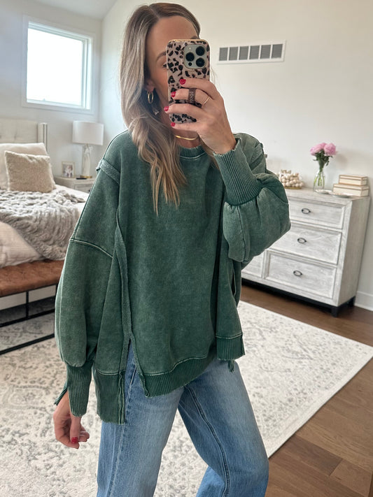 Oversized Sweatshirt- Green
