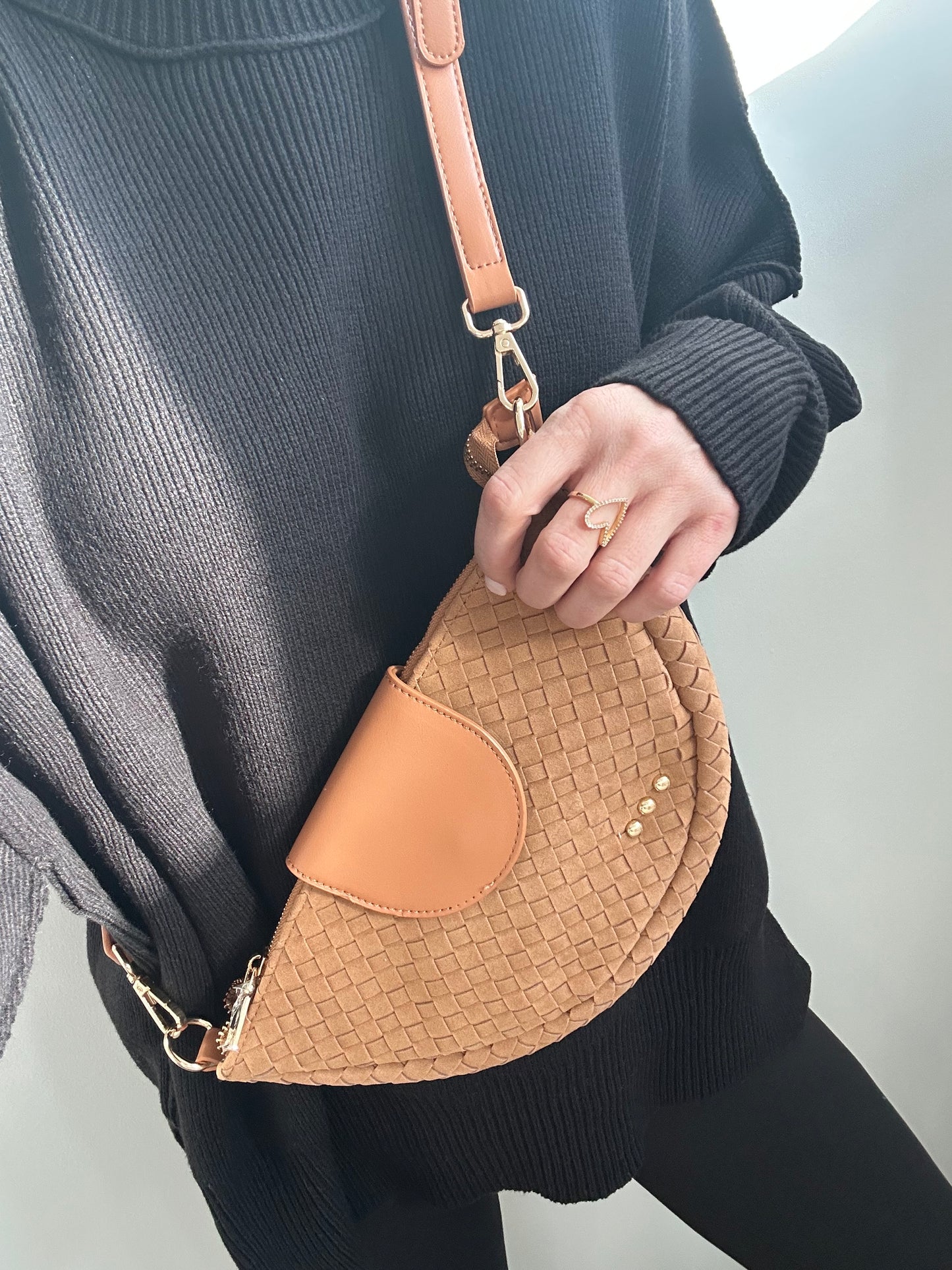 Suede Crossbody- Camel