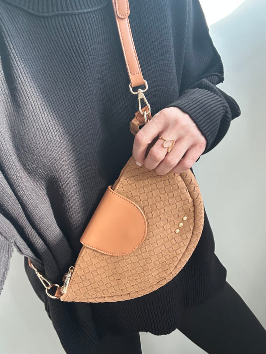 Suede Crossbody- Camel