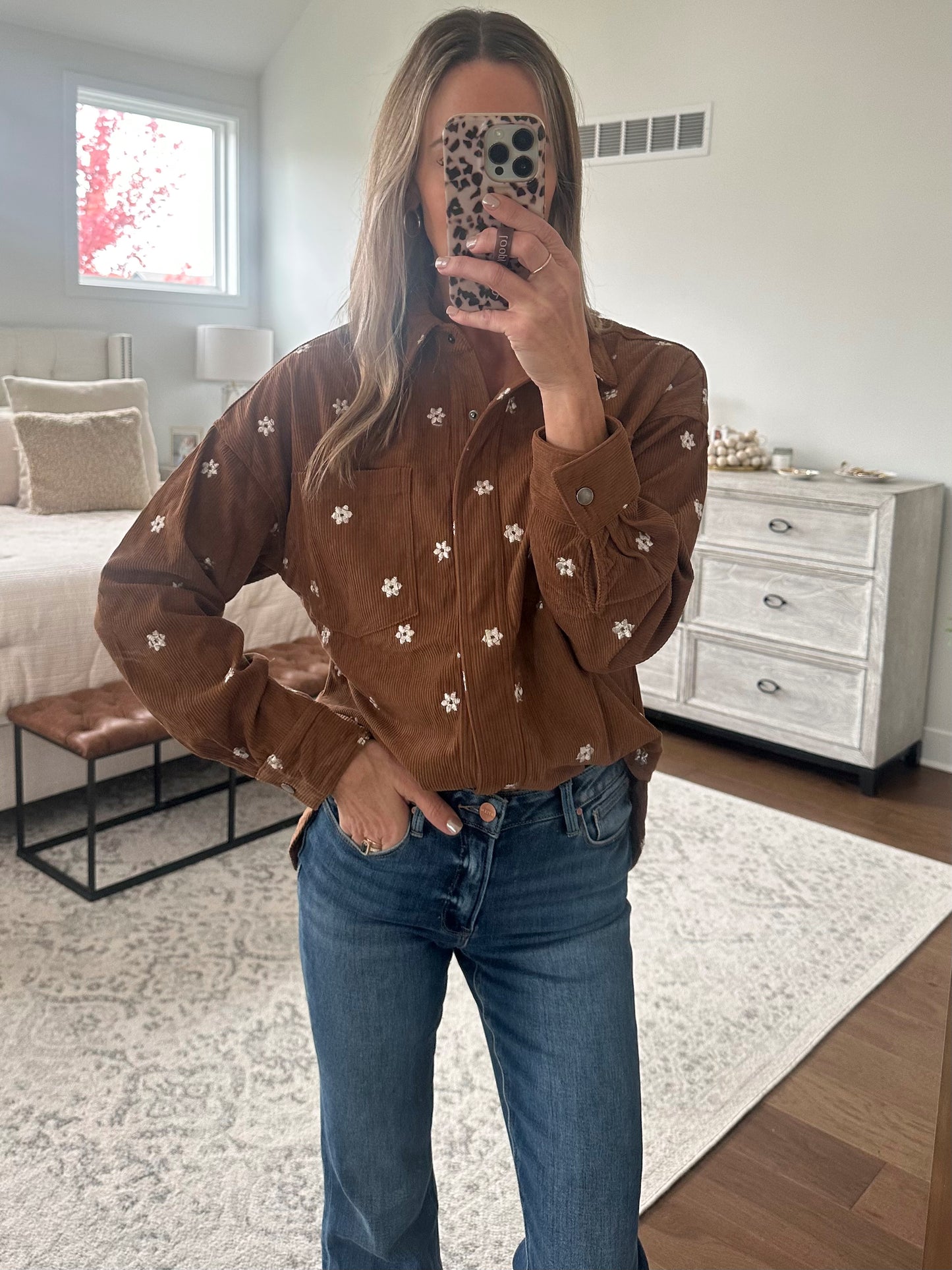 Floral Corduroy Shirt