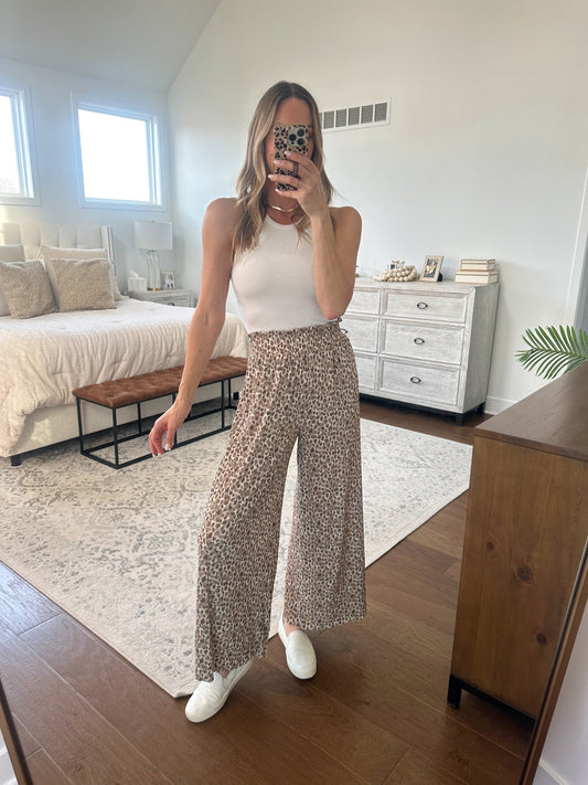 Leopard Wide Leg Pant