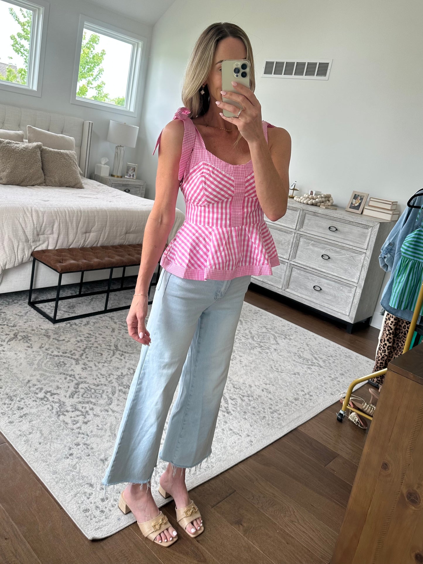 Pink Gingham Tank