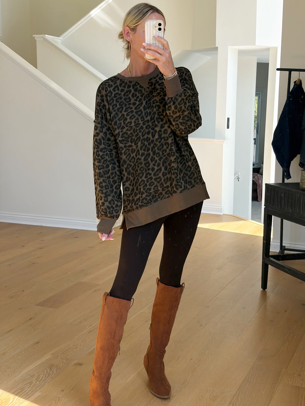 Olive Leopard Top