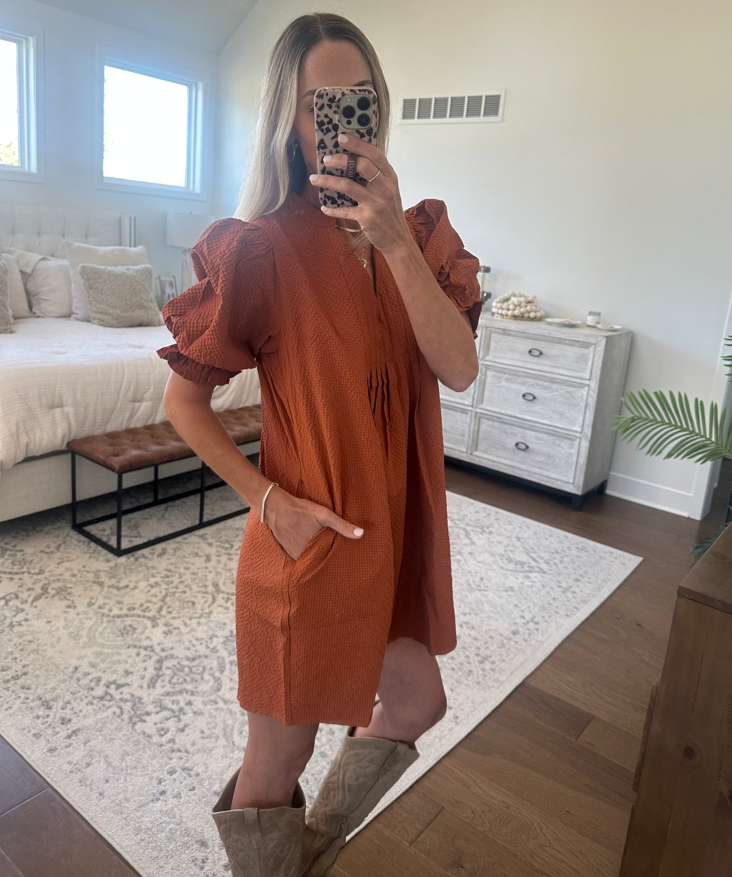 Rust Mini Dress