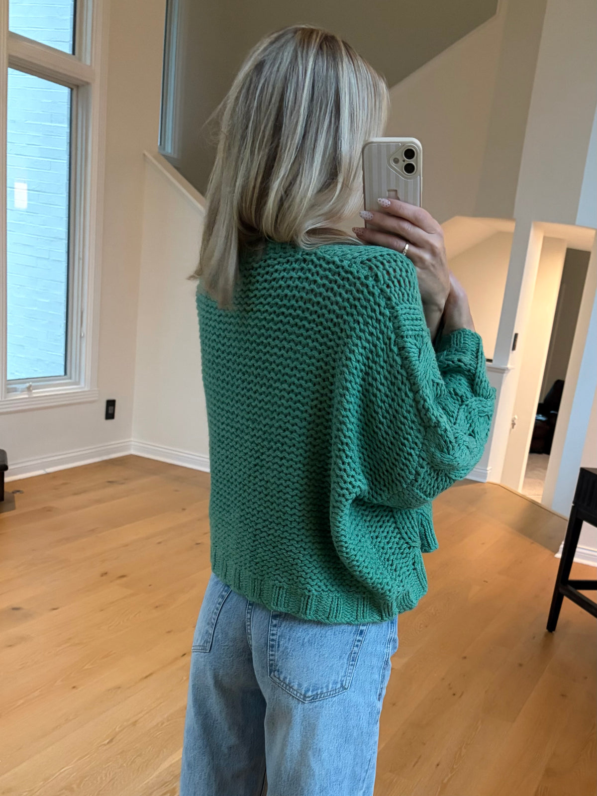 Loose Knit Sweater- Green