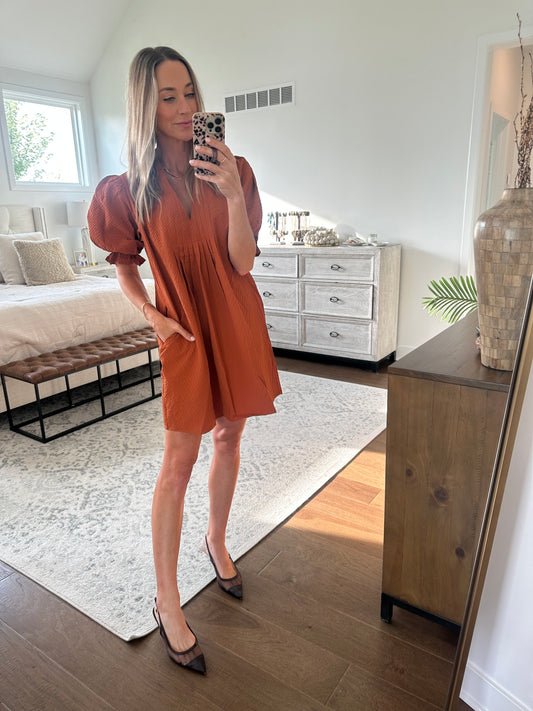 Rust Mini Dress