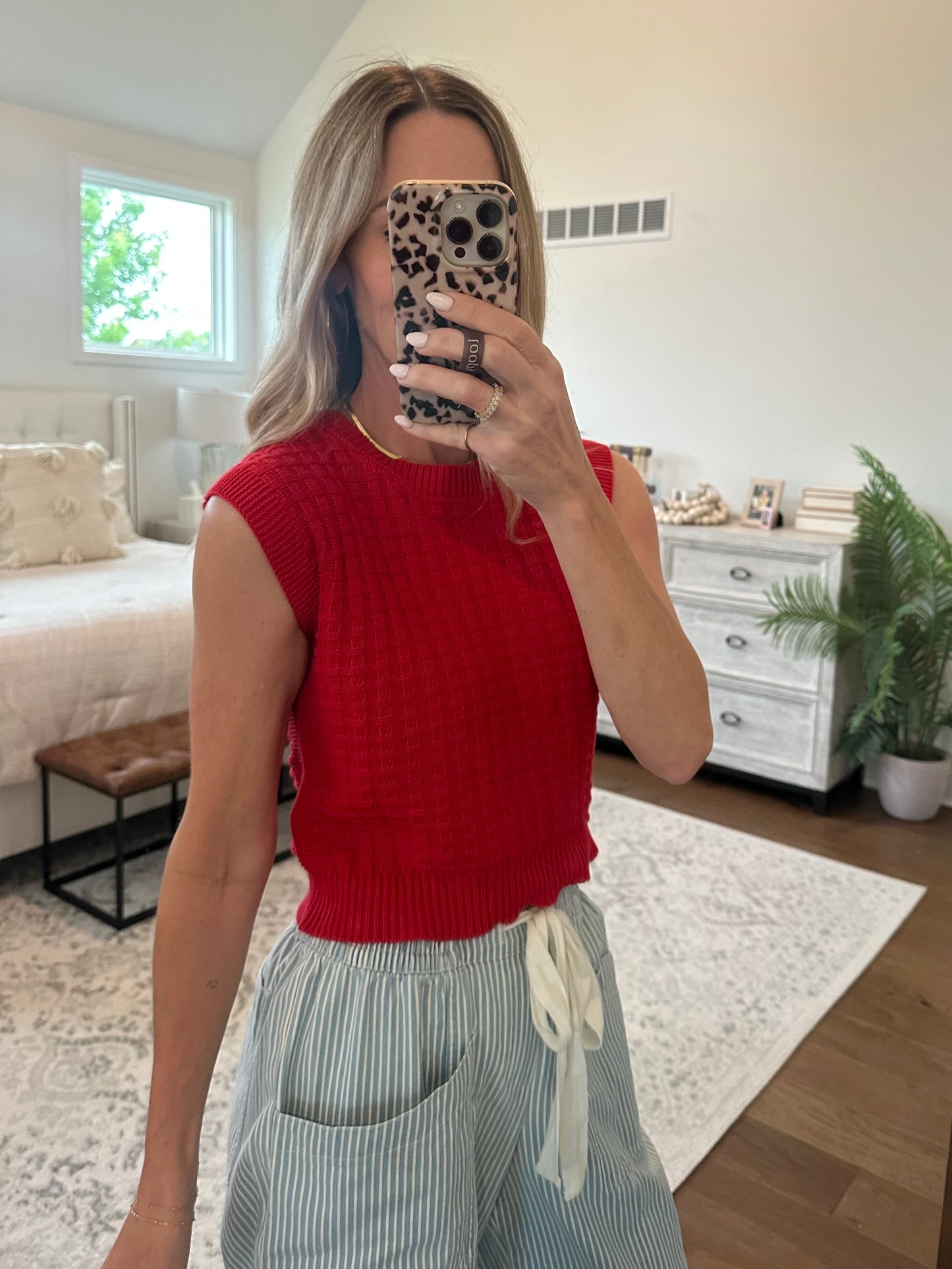 Red Sweater Tank
