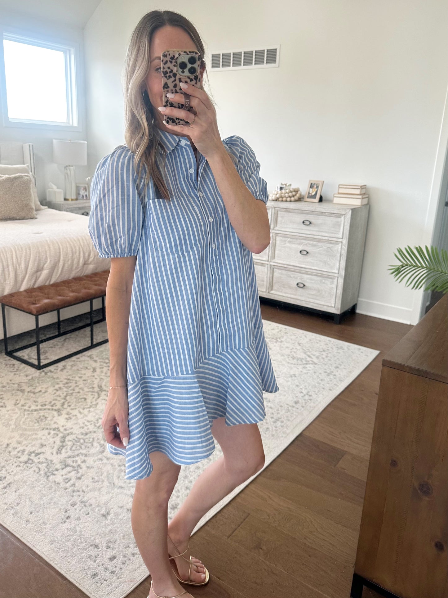 Chambray Striped Dress