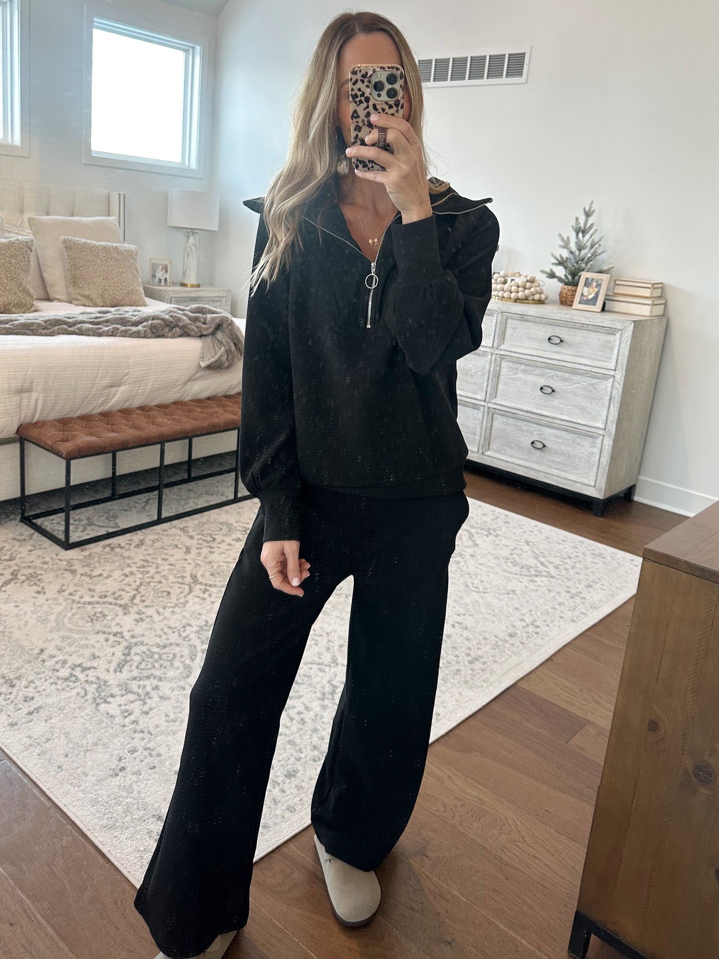 Half Zip Set - Black