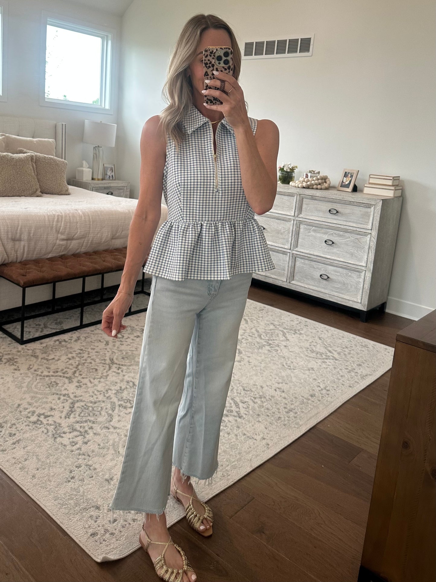 Blue Gingham Tank