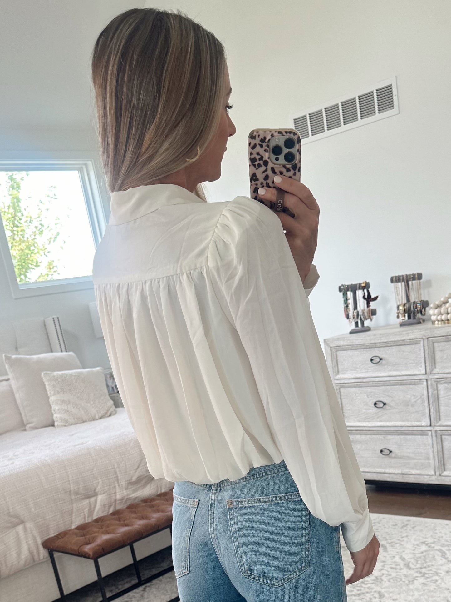 Bubble Hem Chiffon Top