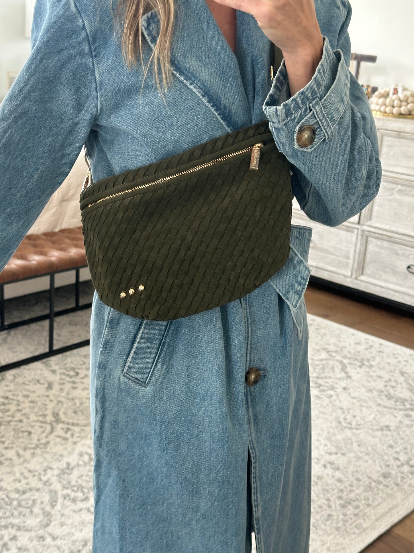 Woven Bum Bag- Olive