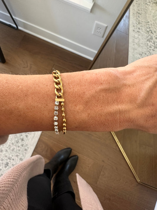 Gold Mix Metal Bracelet