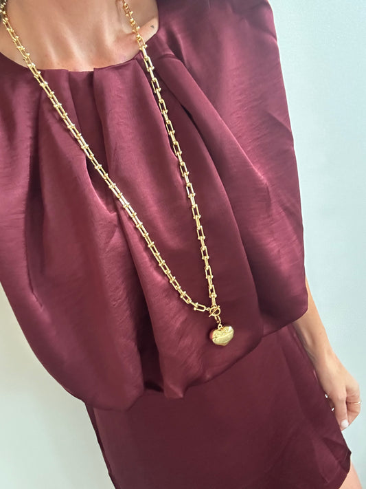Chunky Heart Charm Necklace