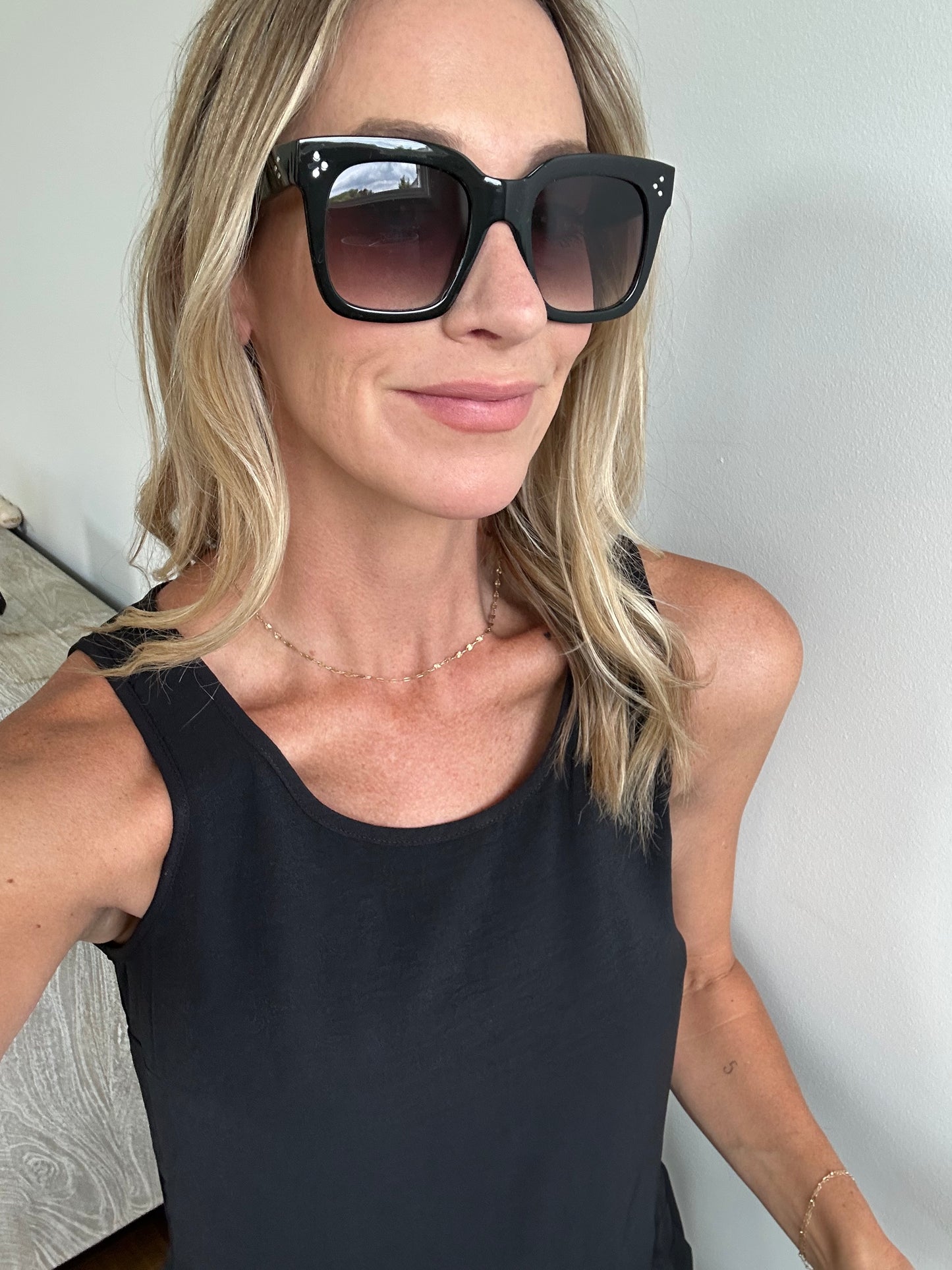 Acetate Frame Sunglasses- Black