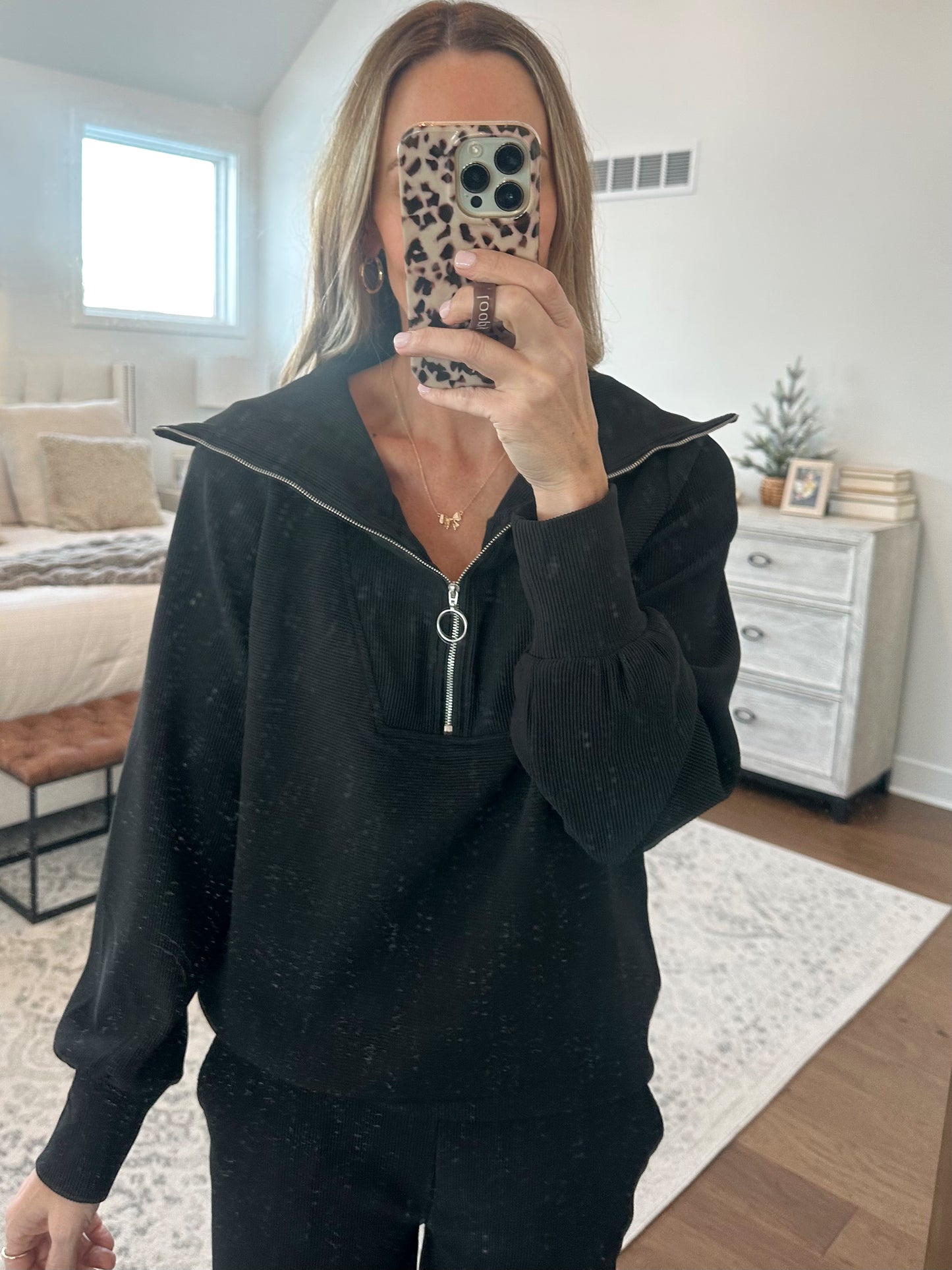 Half Zip Set - Black