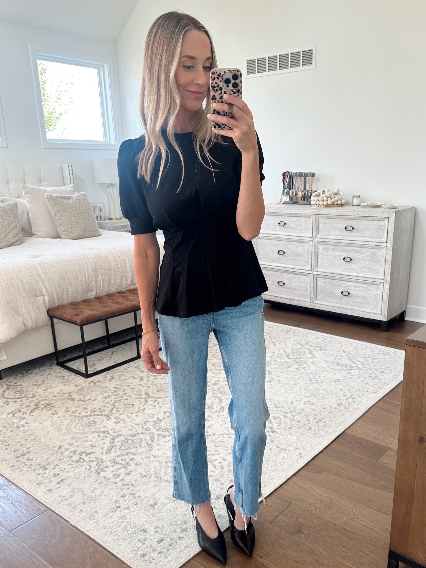 Black Peplum Top