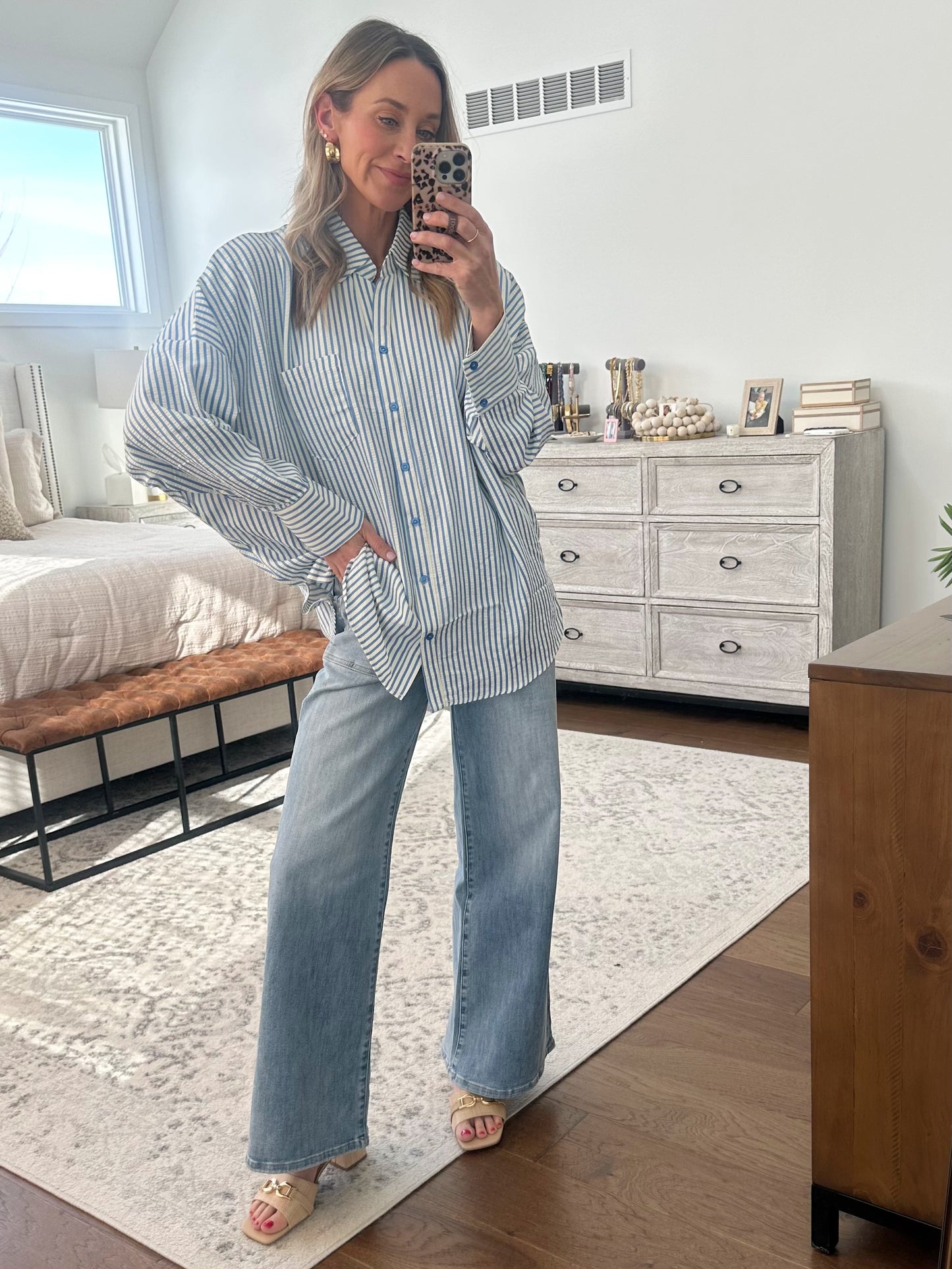 Blue & Ivory Button Down