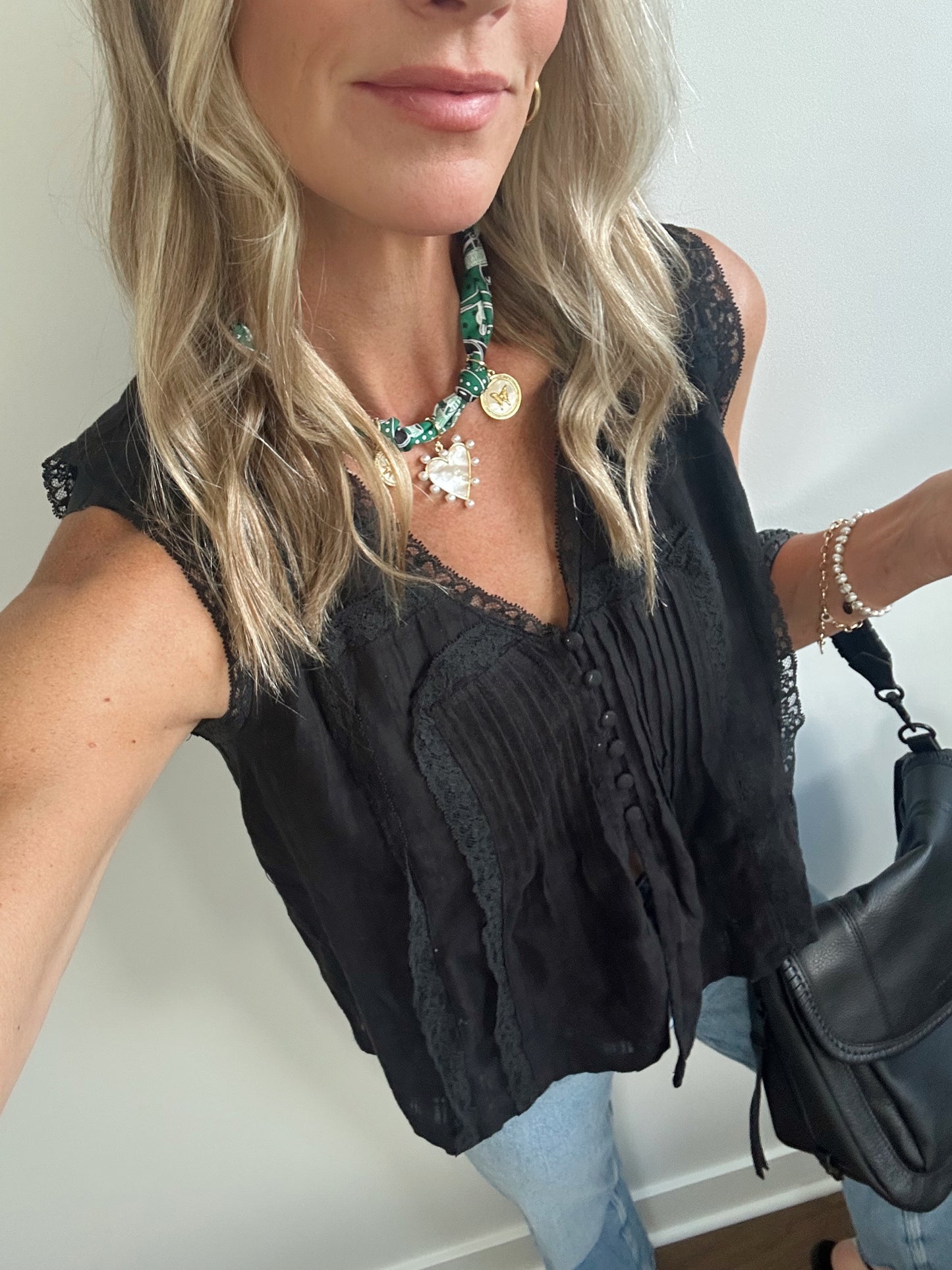 Black Pleat Blouse