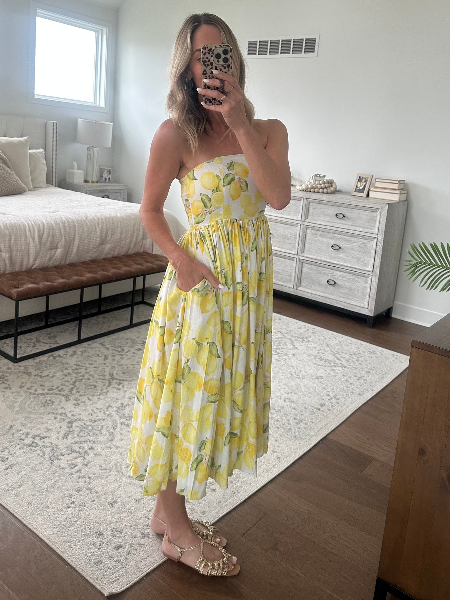 Lemon Strapless Dress