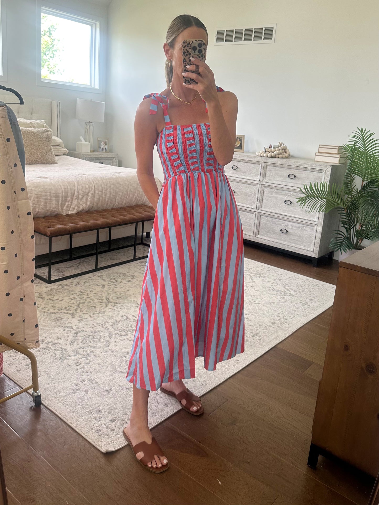 Red & Blue Tie Dress