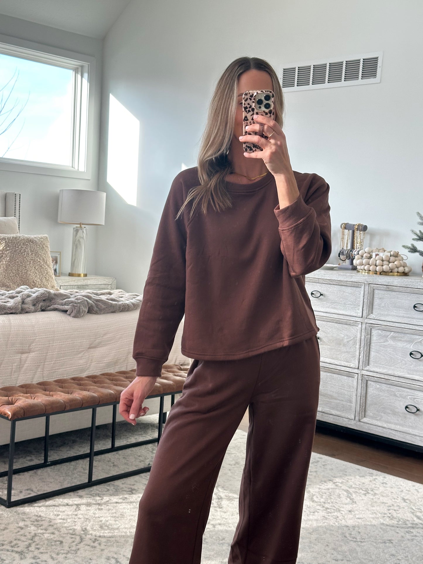 Fleece Lined Set- Brown