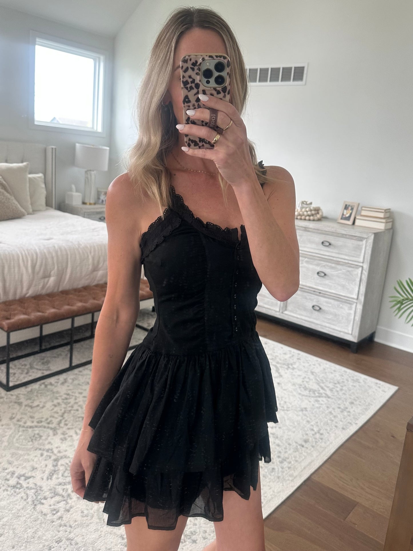 Black Ruffle Tank Dress