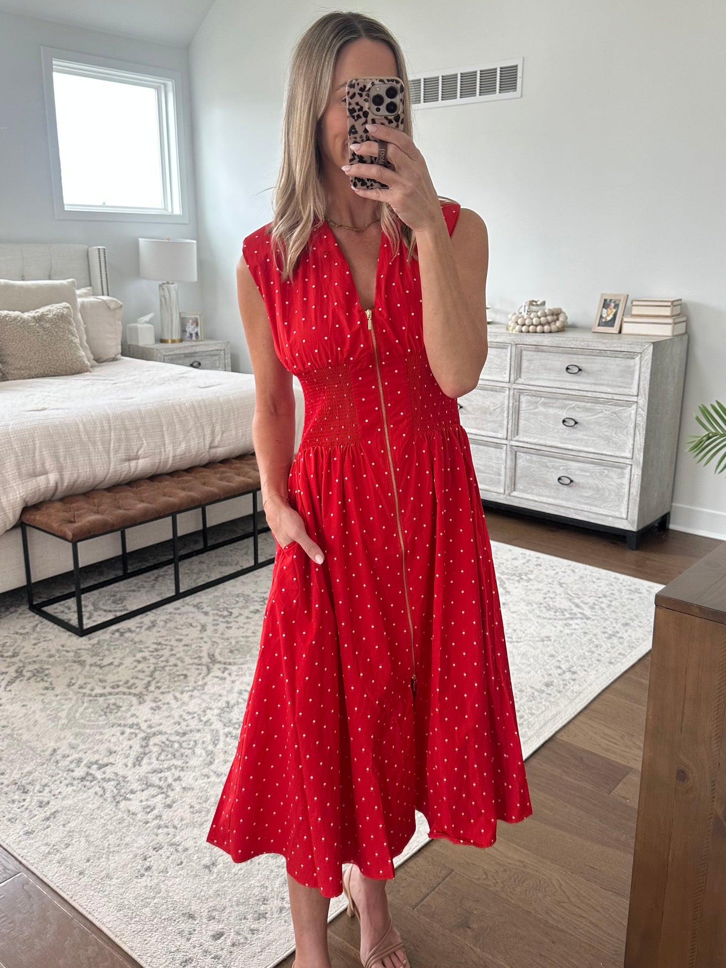 Red Polka Dot Midi