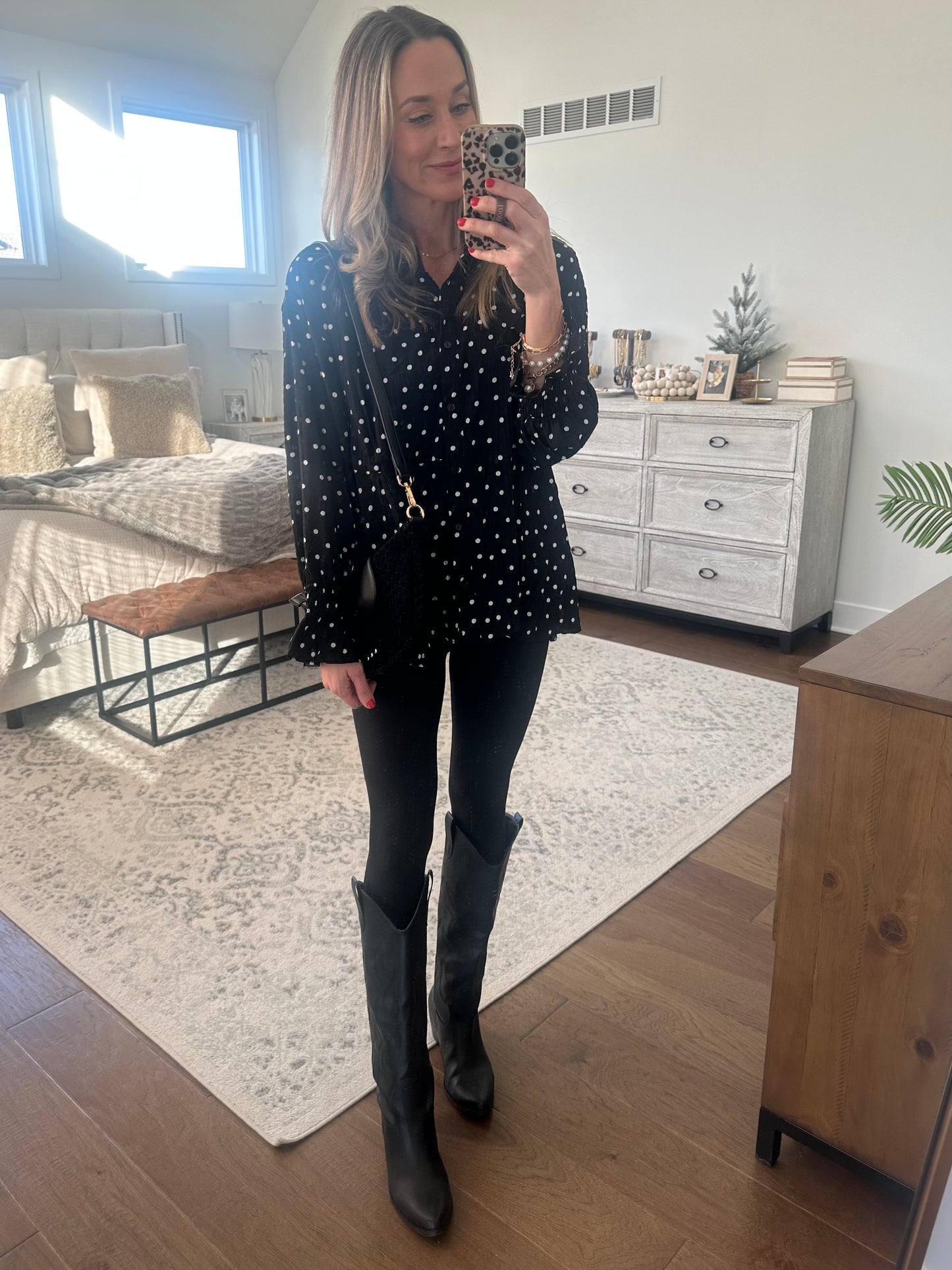 Black Polka Dot Tunic