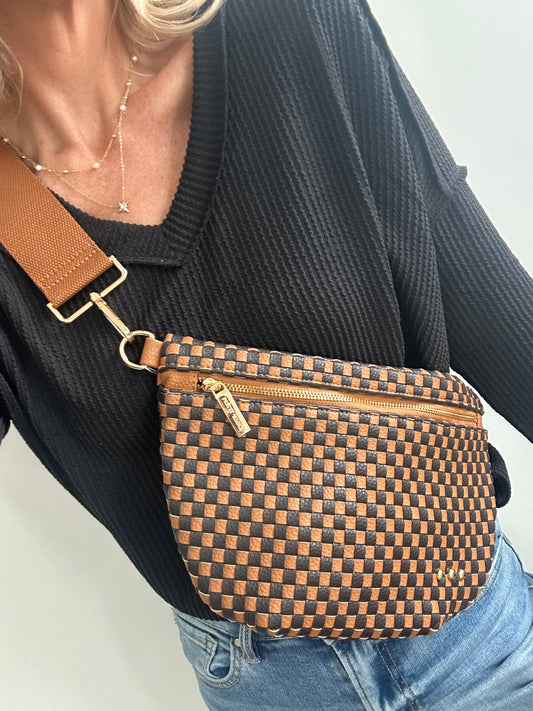 Woven Bum Bag- Checkered