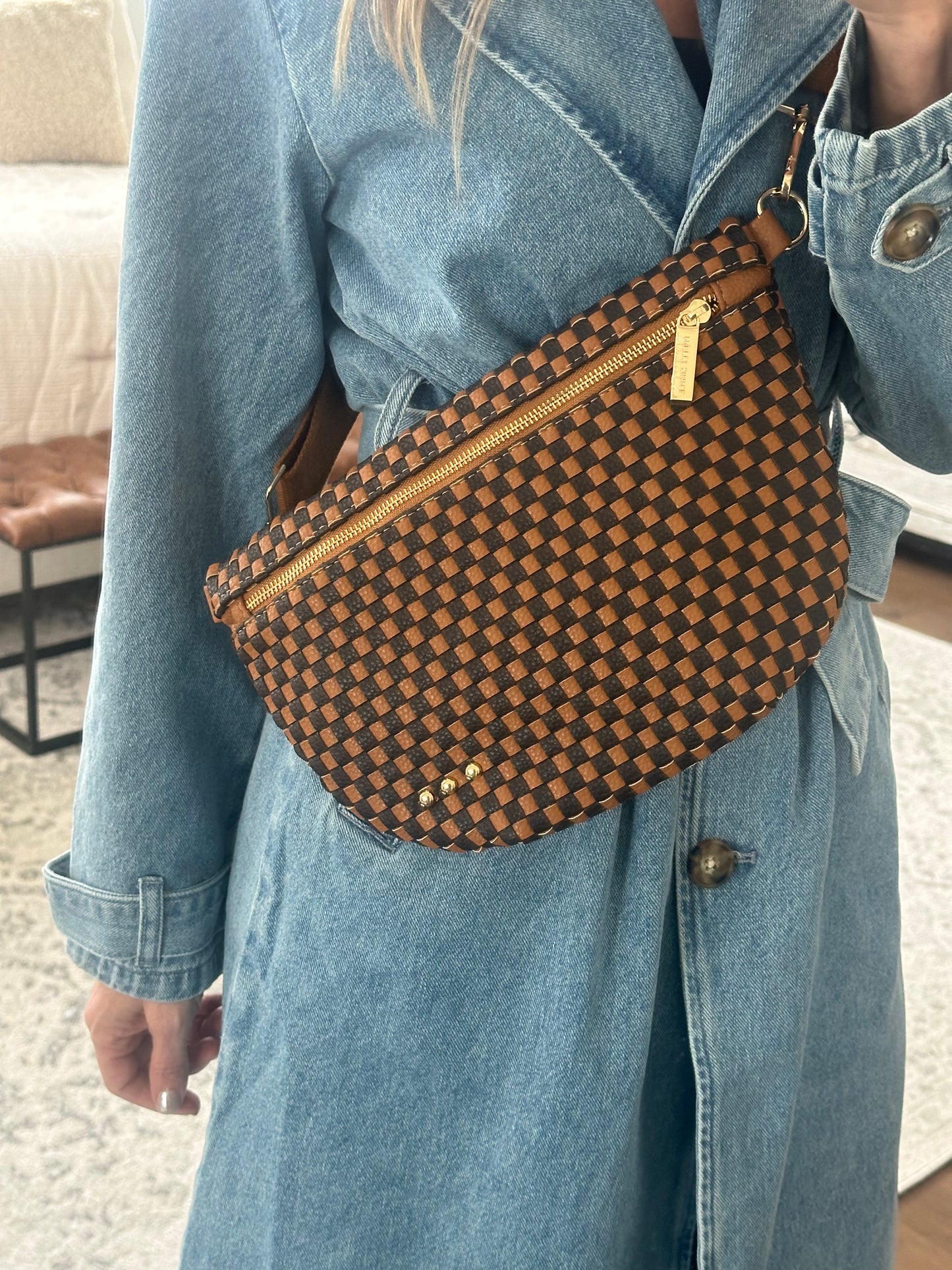 Woven Bum Bag- Checkered