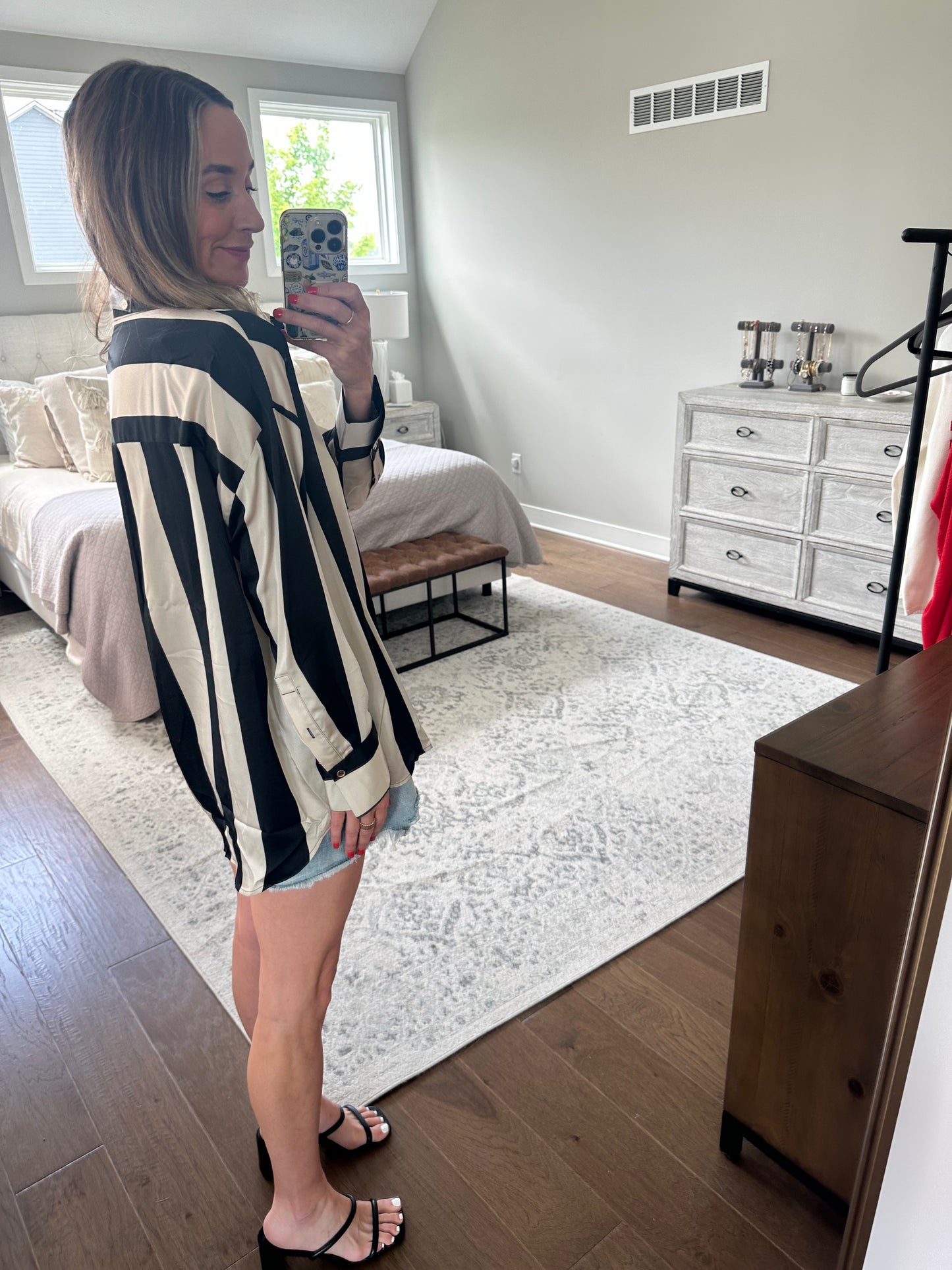 Satin Striped Blouse