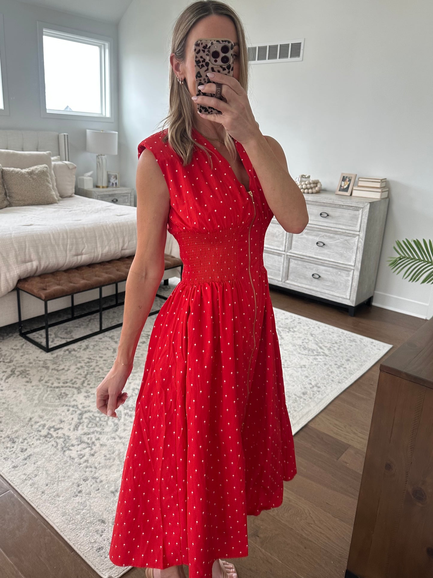 Red Polka Dot Midi