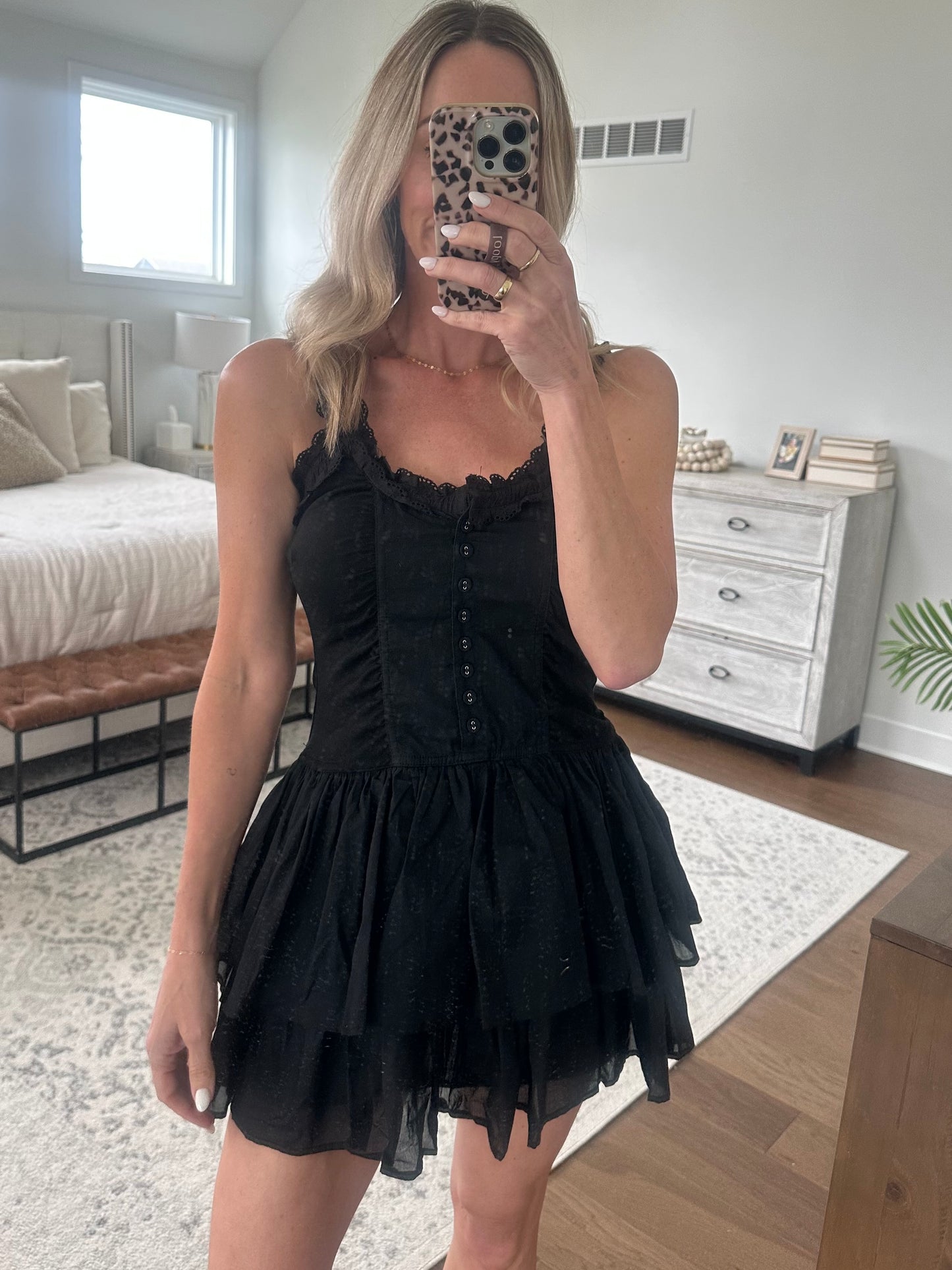 Black Ruffle Tank Dress