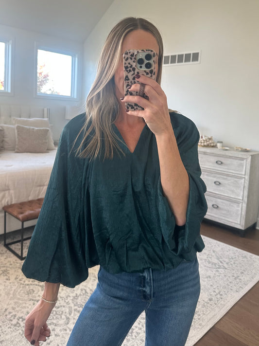 Emerald Bubble Hem Top