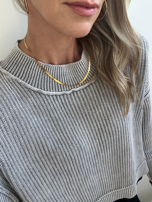 Gold Herringbone Necklace