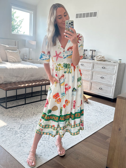 Tropical Midi Dress