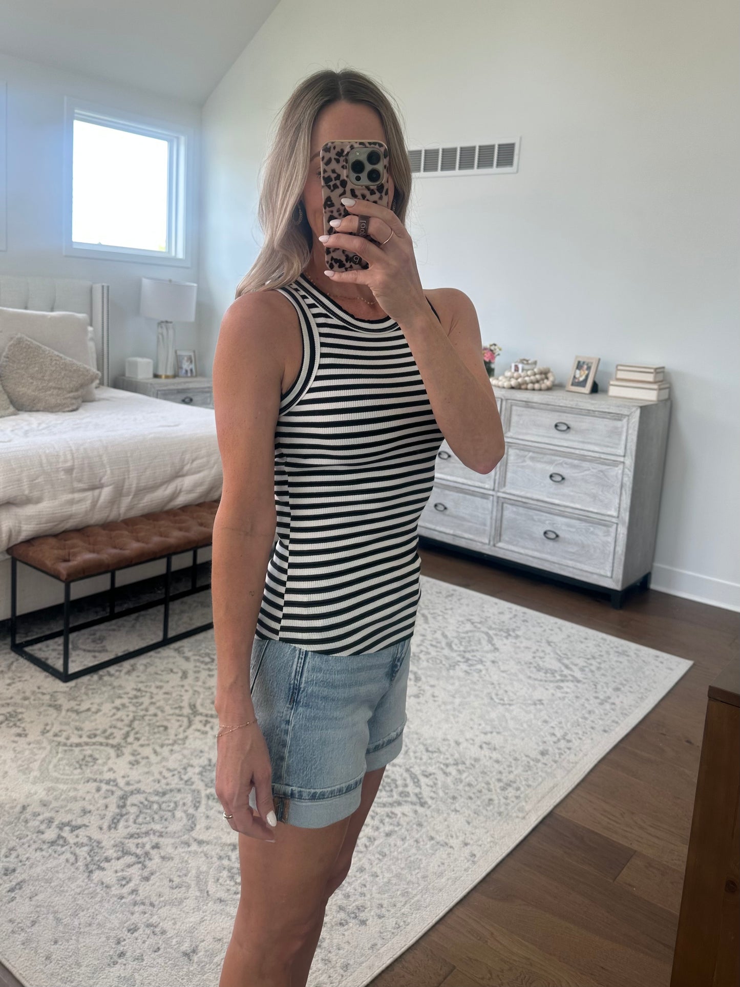 Black & White Striped Tank