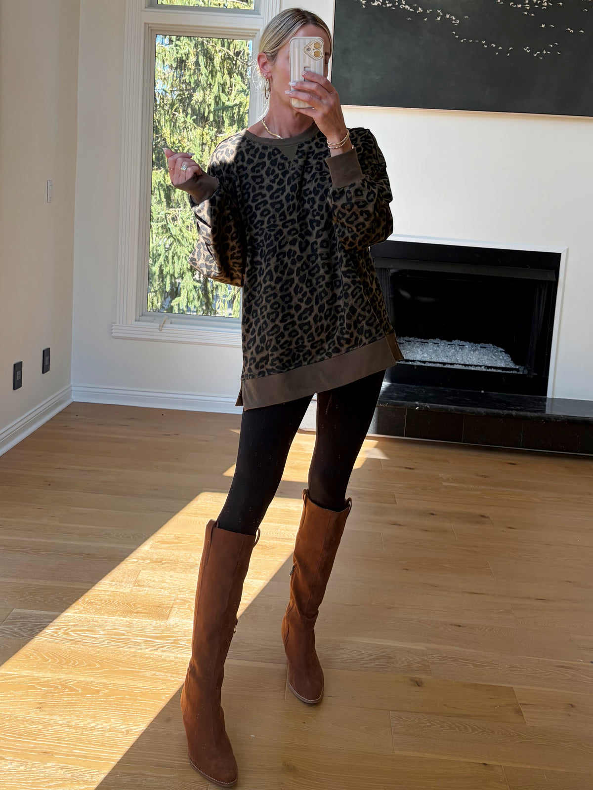 Olive Leopard Top