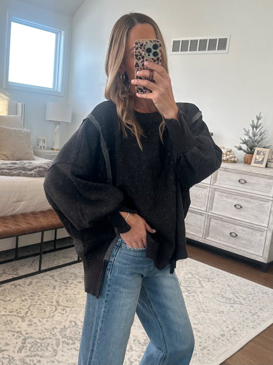 Oversized Sweatshirt- Charcoal