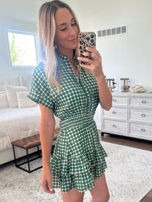 Green Smocked Dress