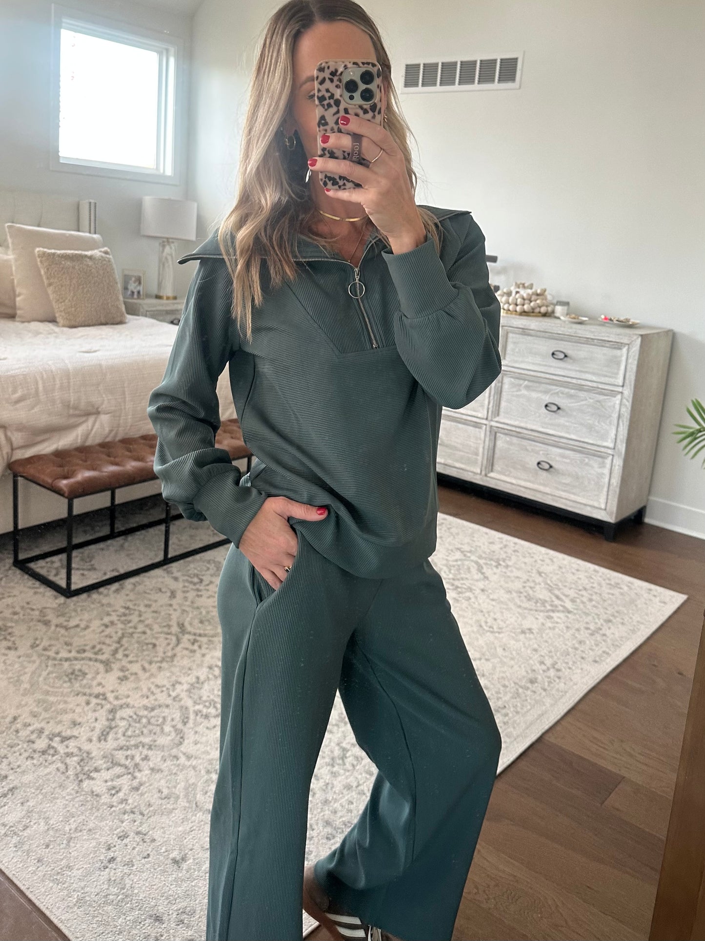 Half Zip Set - Jade