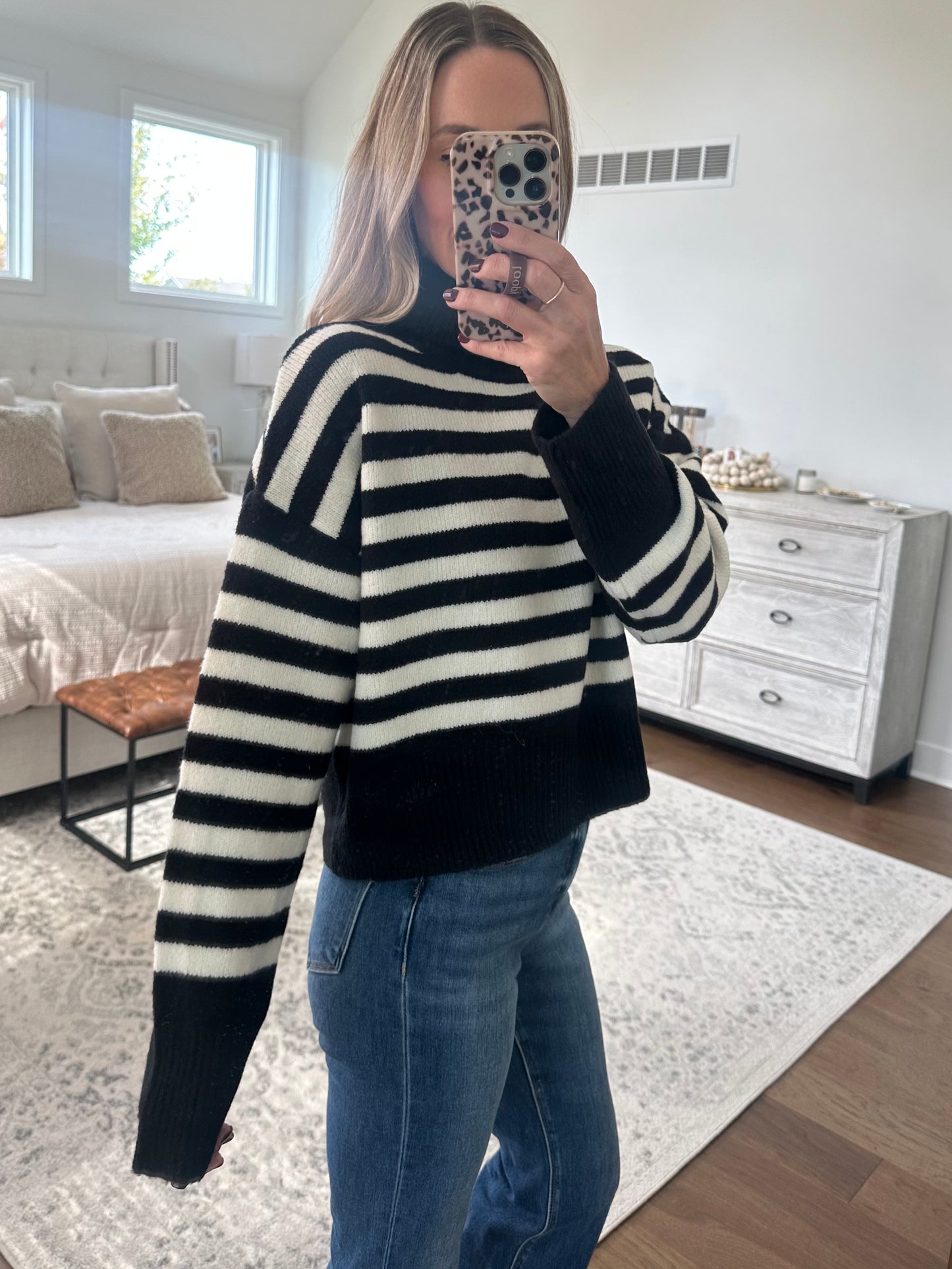 Black and White Striped Sweater