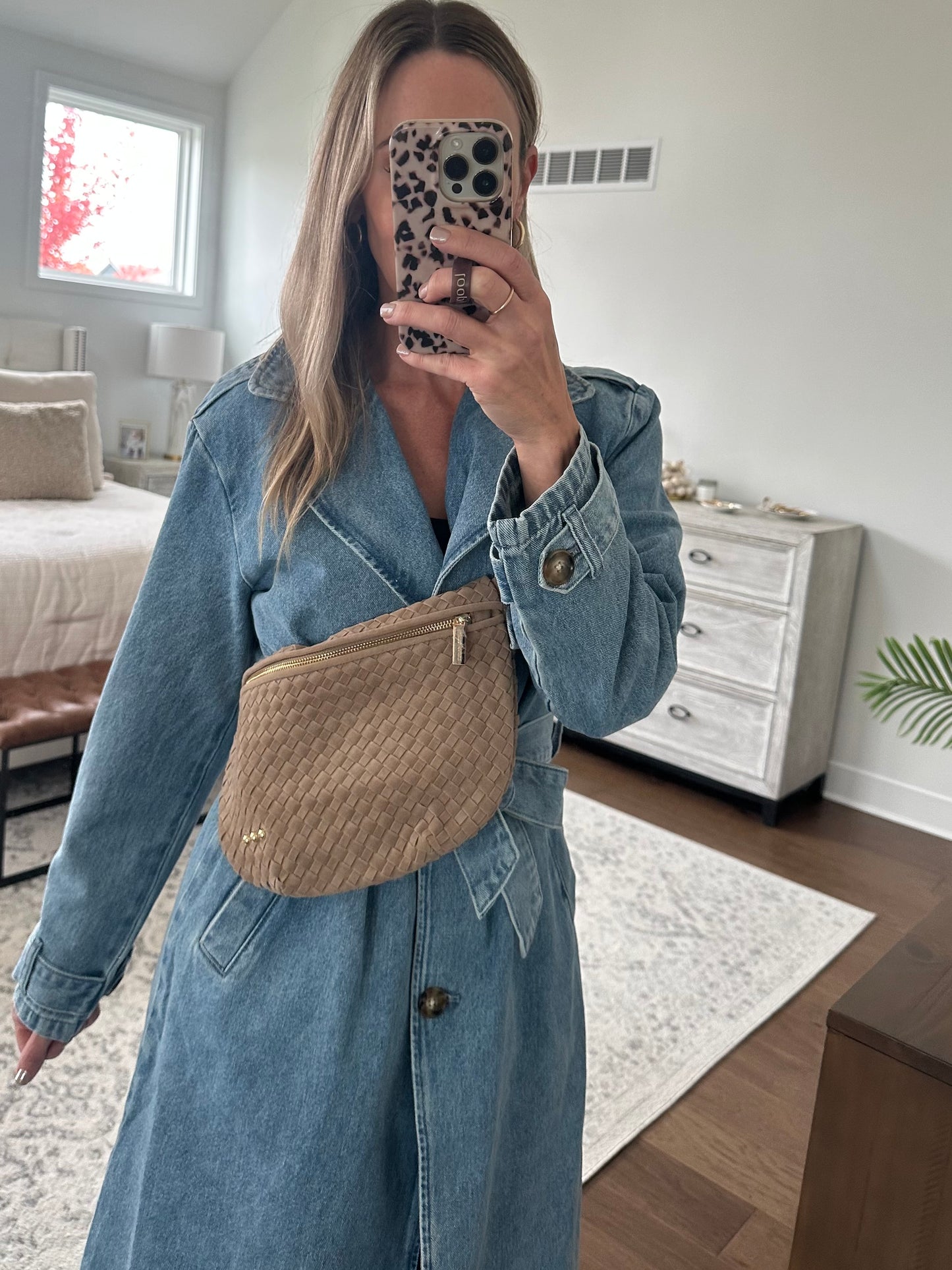 Woven Bum Bag- Taupe