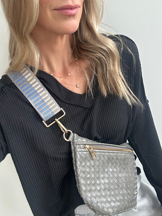 Woven Bum Bag- Grey