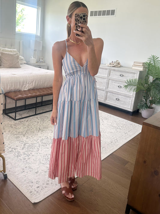 Red/White/Blue Fit and Flare Dress
