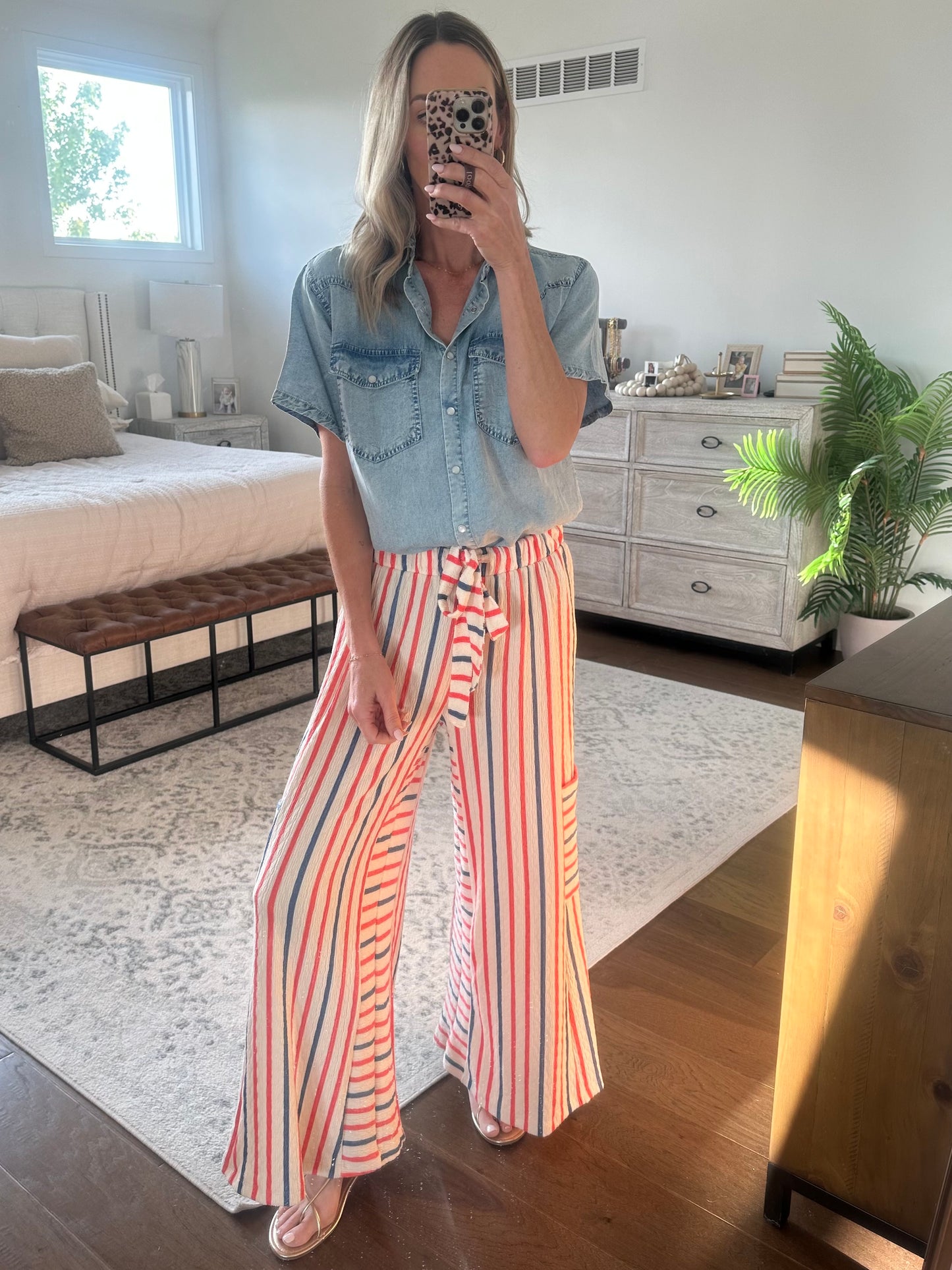 Short Sleeve Denim Top