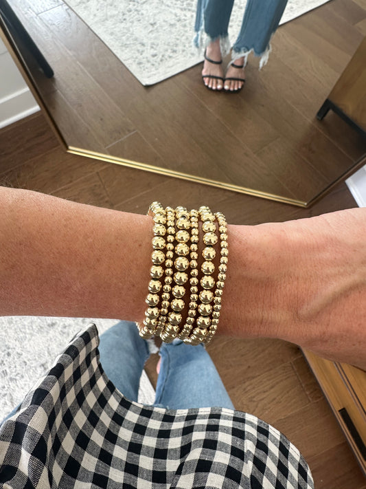 Gold Beaded Bracelet Set